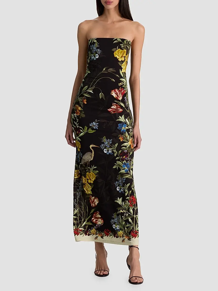 Alice + Olivia Women's Delora Floral Strapless Maxi Dress | Thumbnail 2