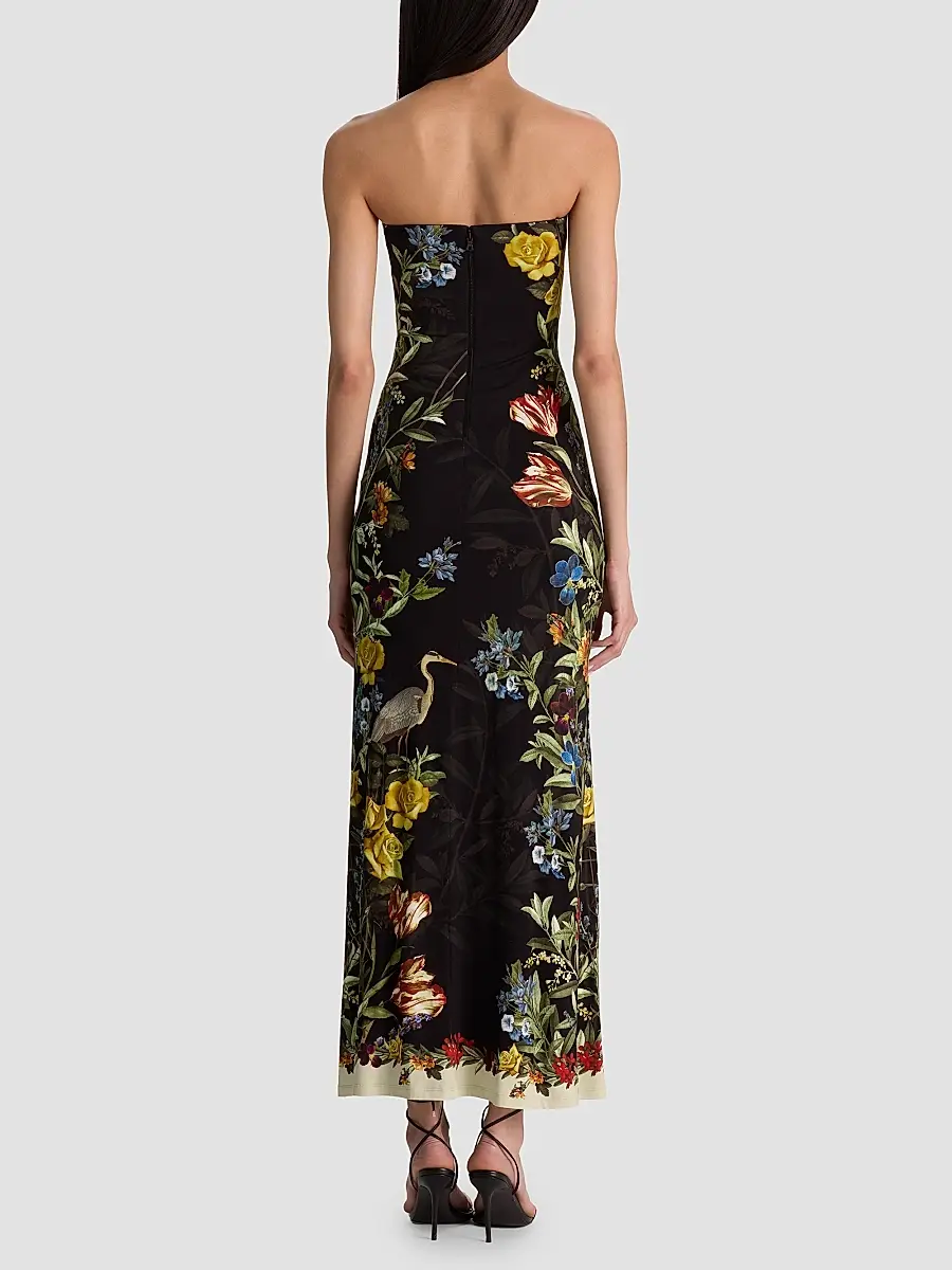 Alice + Olivia Women's Delora Floral Strapless Maxi Dress | Thumbnail 3