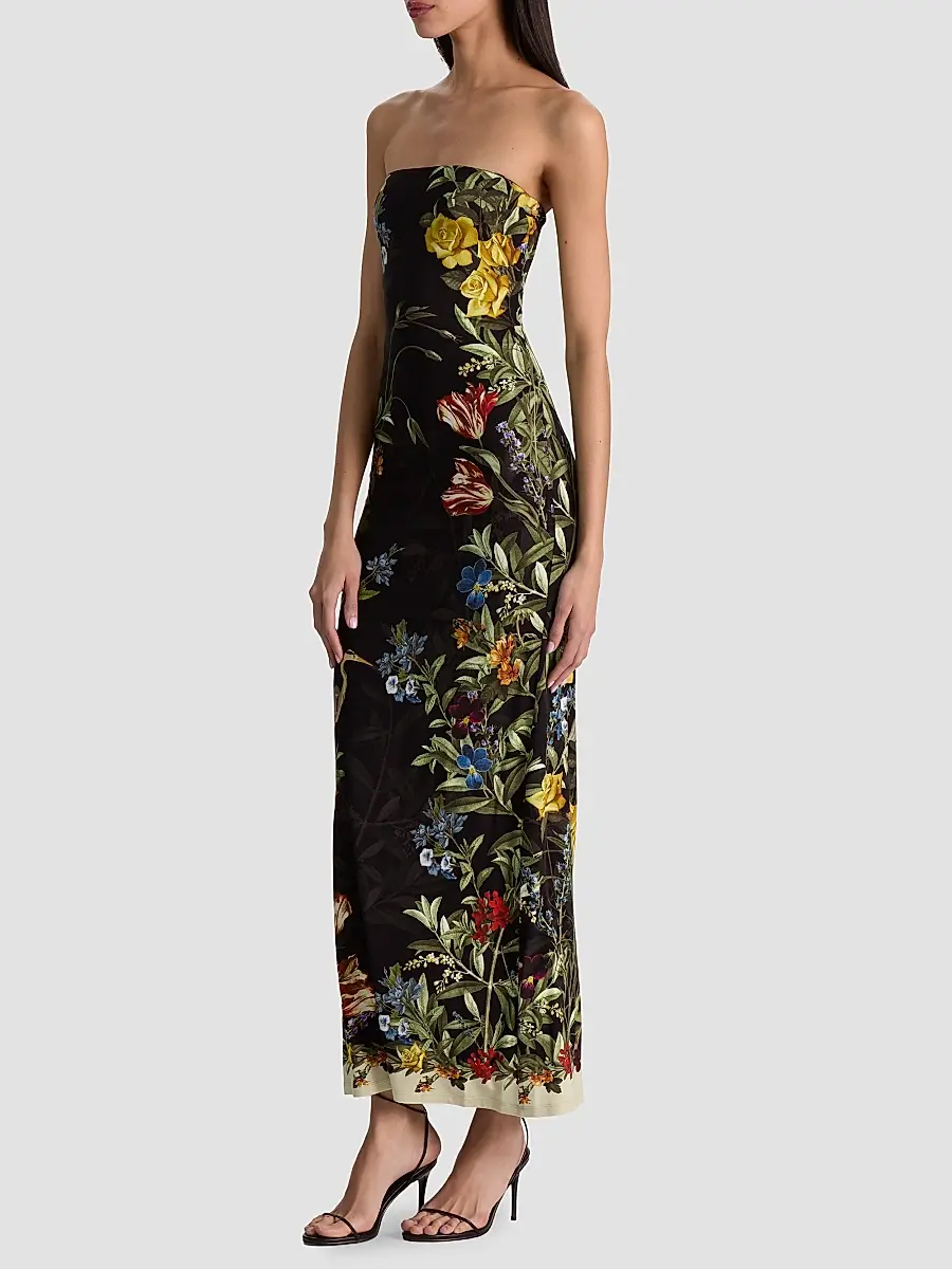 Alice + Olivia Women's Delora Floral Strapless Maxi Dress | Thumbnail 5