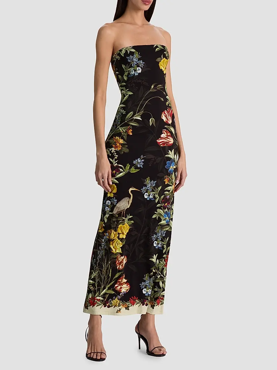 Alice + Olivia Women's Delora Floral Strapless Maxi Dress | Thumbnail 6