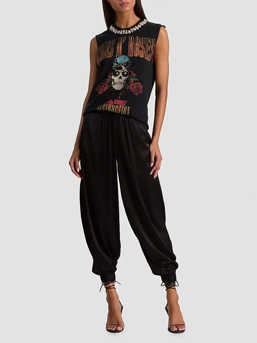 Alice + Olivia Women's Micah Embellished Muscle T-Shirt | Thumbnail 2