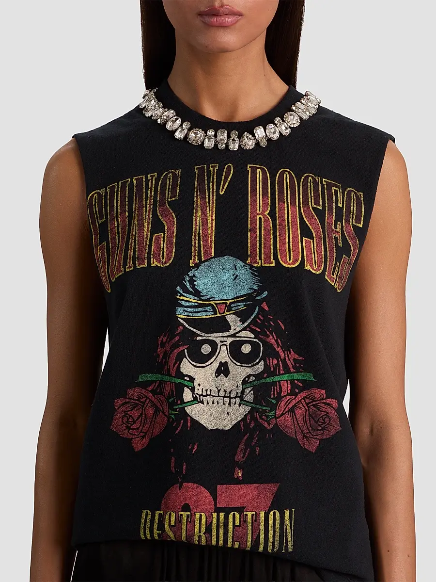 Alice + Olivia Women's Micah Embellished Muscle T-Shirt | Thumbnail 5