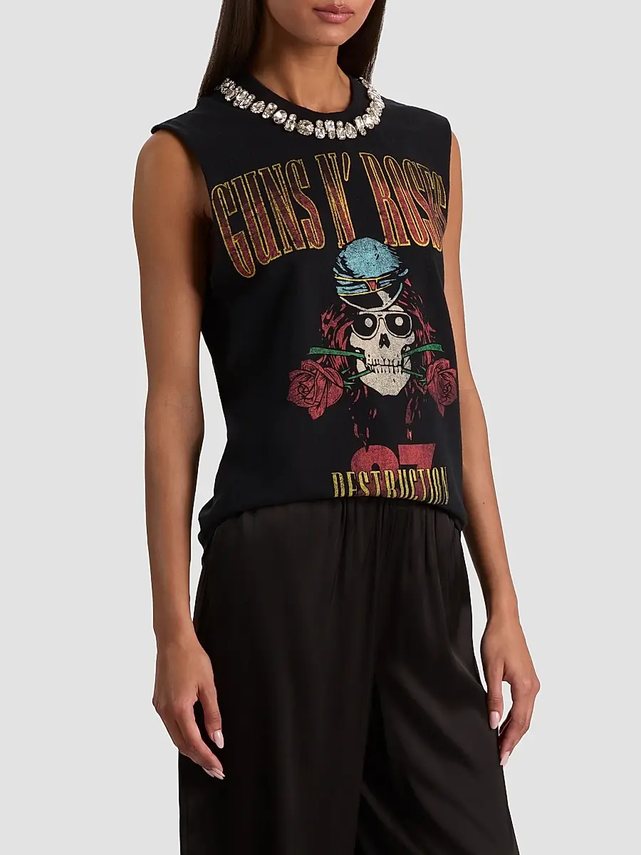 Alice + Olivia Women's Micah Embellished Muscle T-Shirt | Thumbnail 6