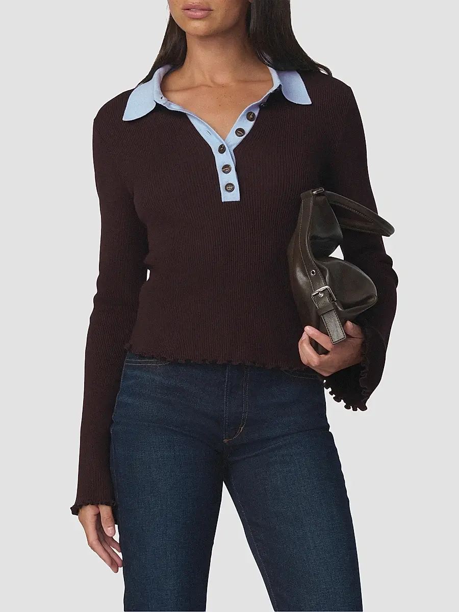 Joe's Jeans Women's The Riley Polo Sweater | Thumbnail 4 Joe's Jeans Women's The Riley Polo Sweater | Thumbnail 4