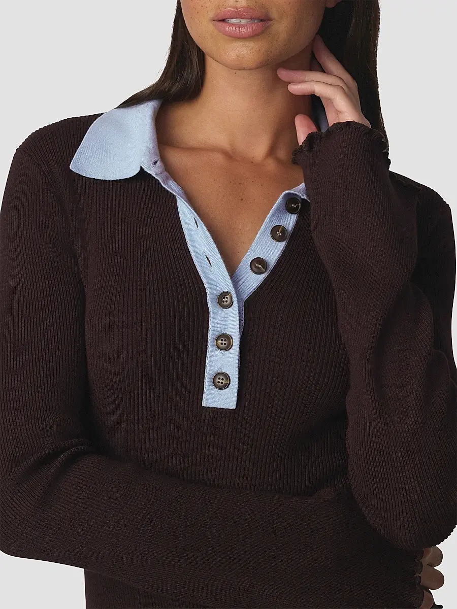 Joe's Jeans Women's The Riley Polo Sweater | Thumbnail 5 Joe's Jeans Women's The Riley Polo Sweater | Thumbnail 5