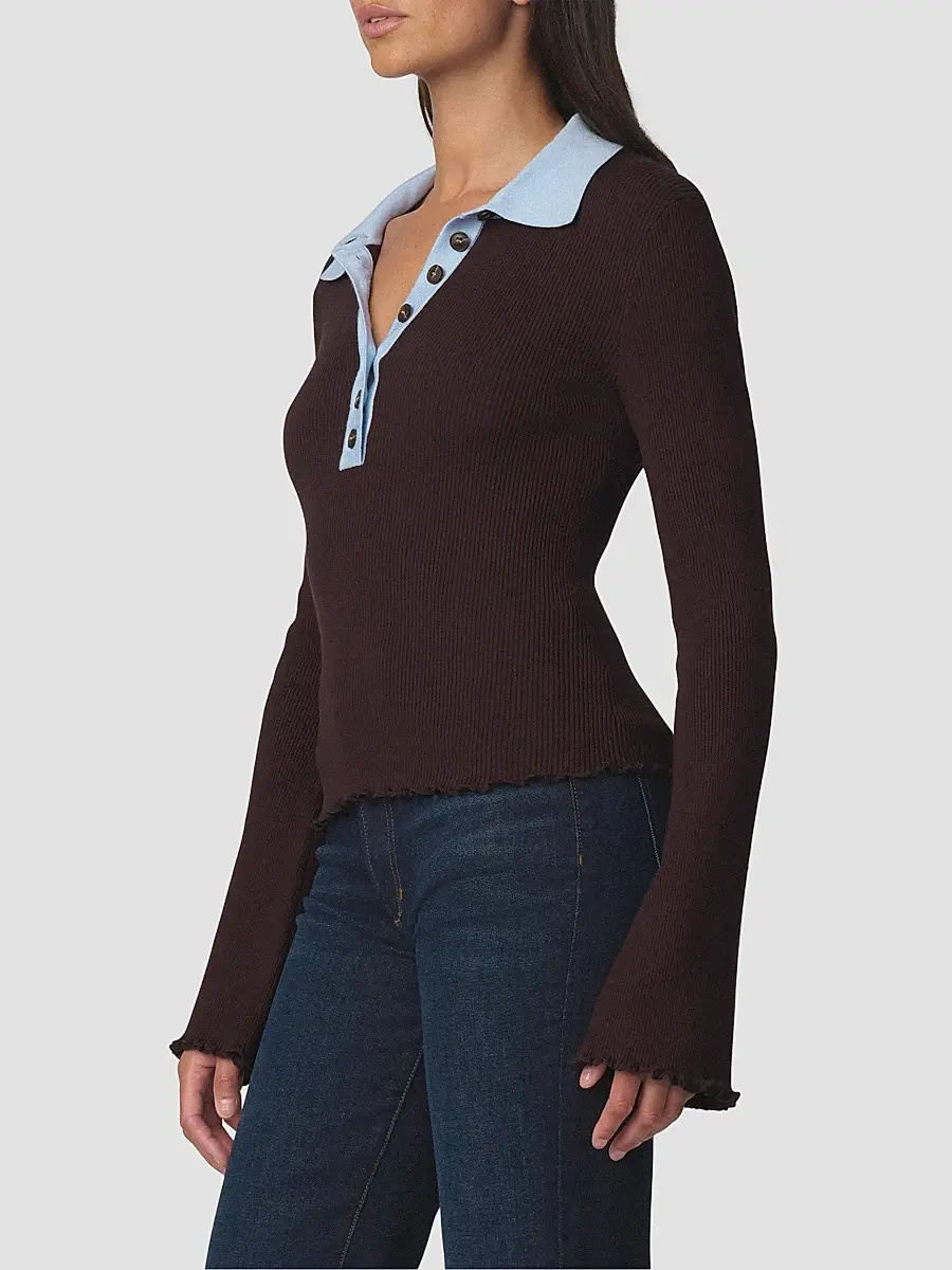 Joe's Jeans Women's The Riley Polo Sweater | Thumbnail 6 Joe's Jeans Women's The Riley Polo Sweater | Thumbnail 6