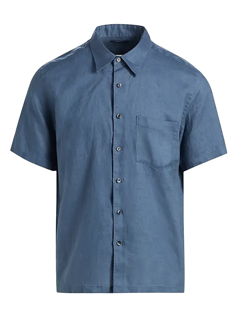Men's Irving Relaxed-Fit Linen Pocket Shirt