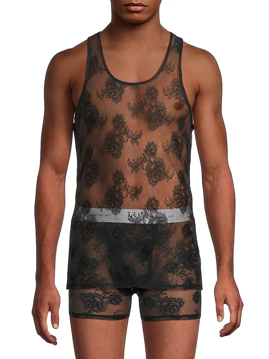 Fleur du Mal Women's Bouquet Floral Lace Tank Top | Thumbnail 4