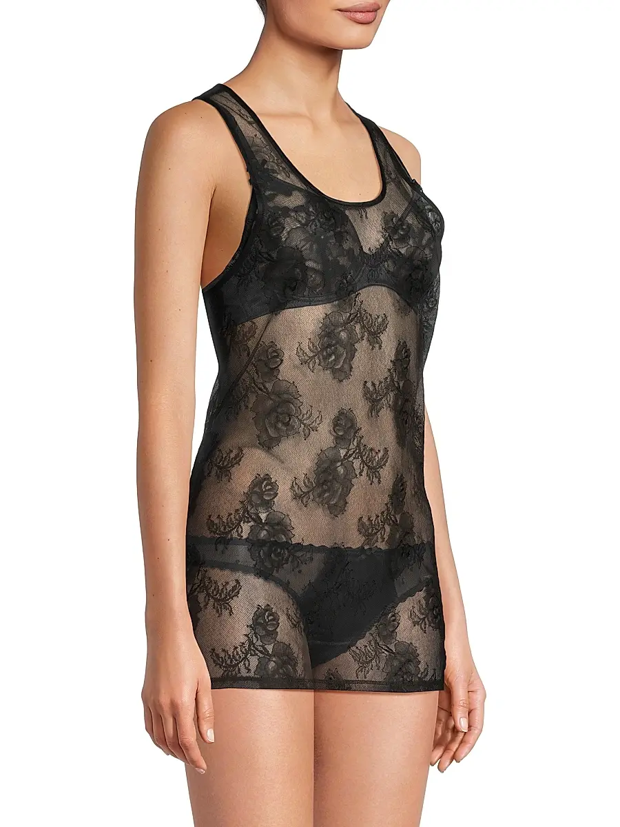 Fleur du Mal Women's Bouquet Floral Lace Tank Top | Thumbnail 7