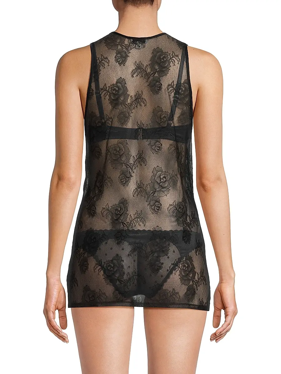 Fleur du Mal Women's Bouquet Floral Lace Tank Top | Thumbnail 8