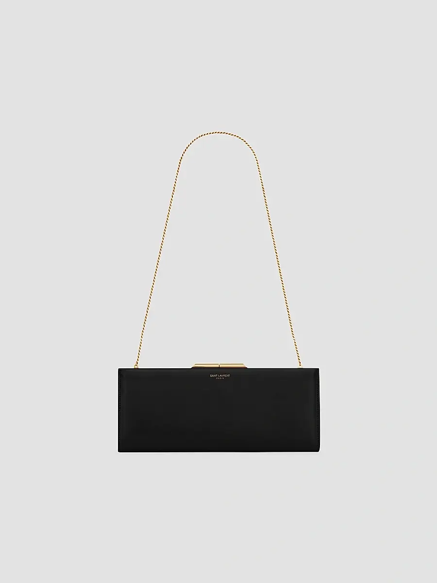 Saint Laurent Women's Midnight Small Clutch in Smooth Leather - Black | Thumbnail 4 Saint Laurent Women's Midnight Small Clutch in Smooth Leather - Black | Thumbnail 4