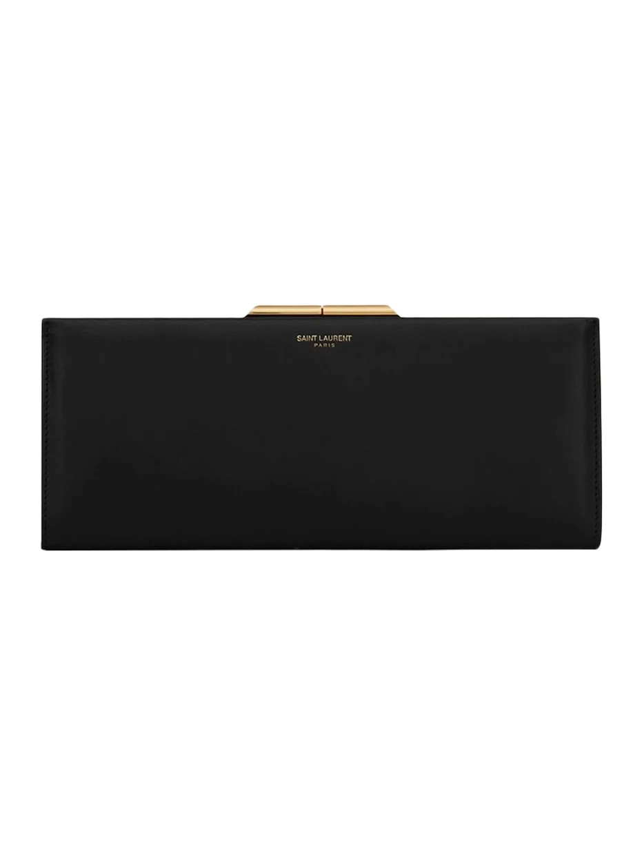 Saint Laurent Women's Midnight Small Clutch in Smooth Leather - Black
