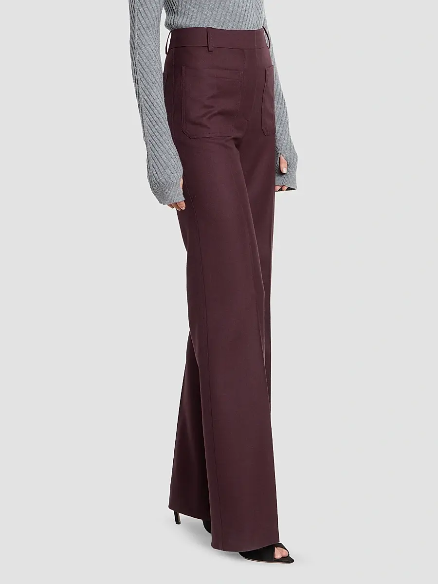 Victoria Beckham Women's Alina Wide-Leg High-Rise Wool Trousers | Thumbnail 4 Victoria Beckham Women's Alina Wide-Leg High-Rise Wool Trousers | Thumbnail 4