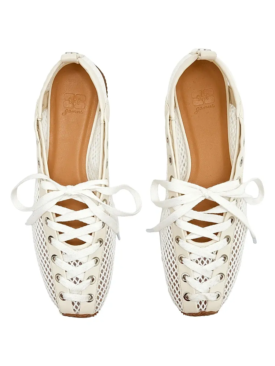 Ganni Women's Sporty Ballerina Mesh Flats | Thumbnail 3