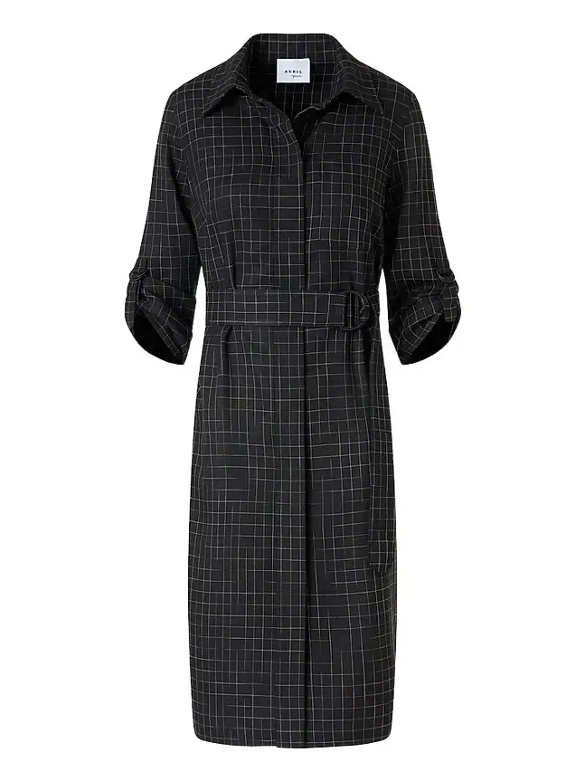 Women's Check Knee-Length Shirtdress