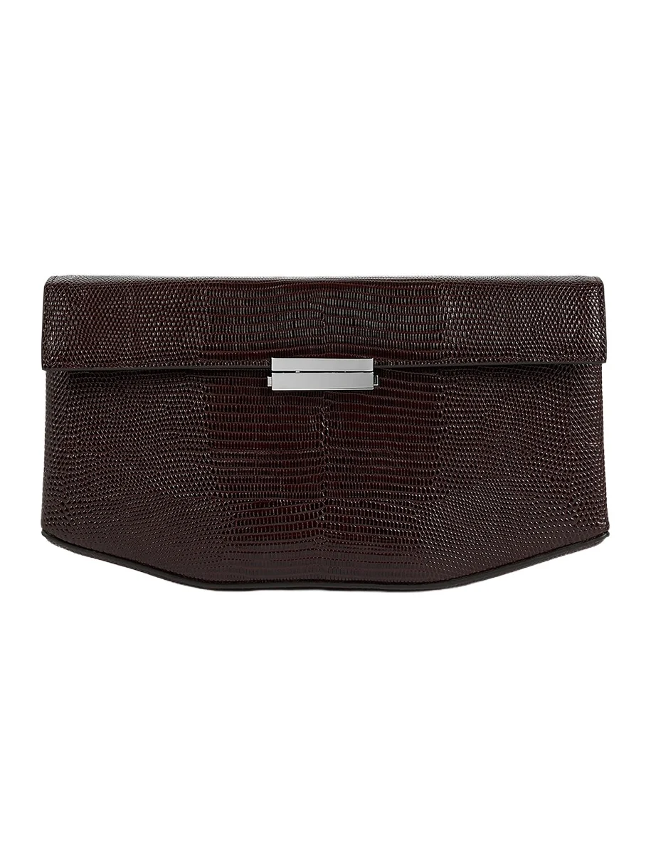 TOTEME Women's Clip Lizard-Embossed Leather Shoulder Bag