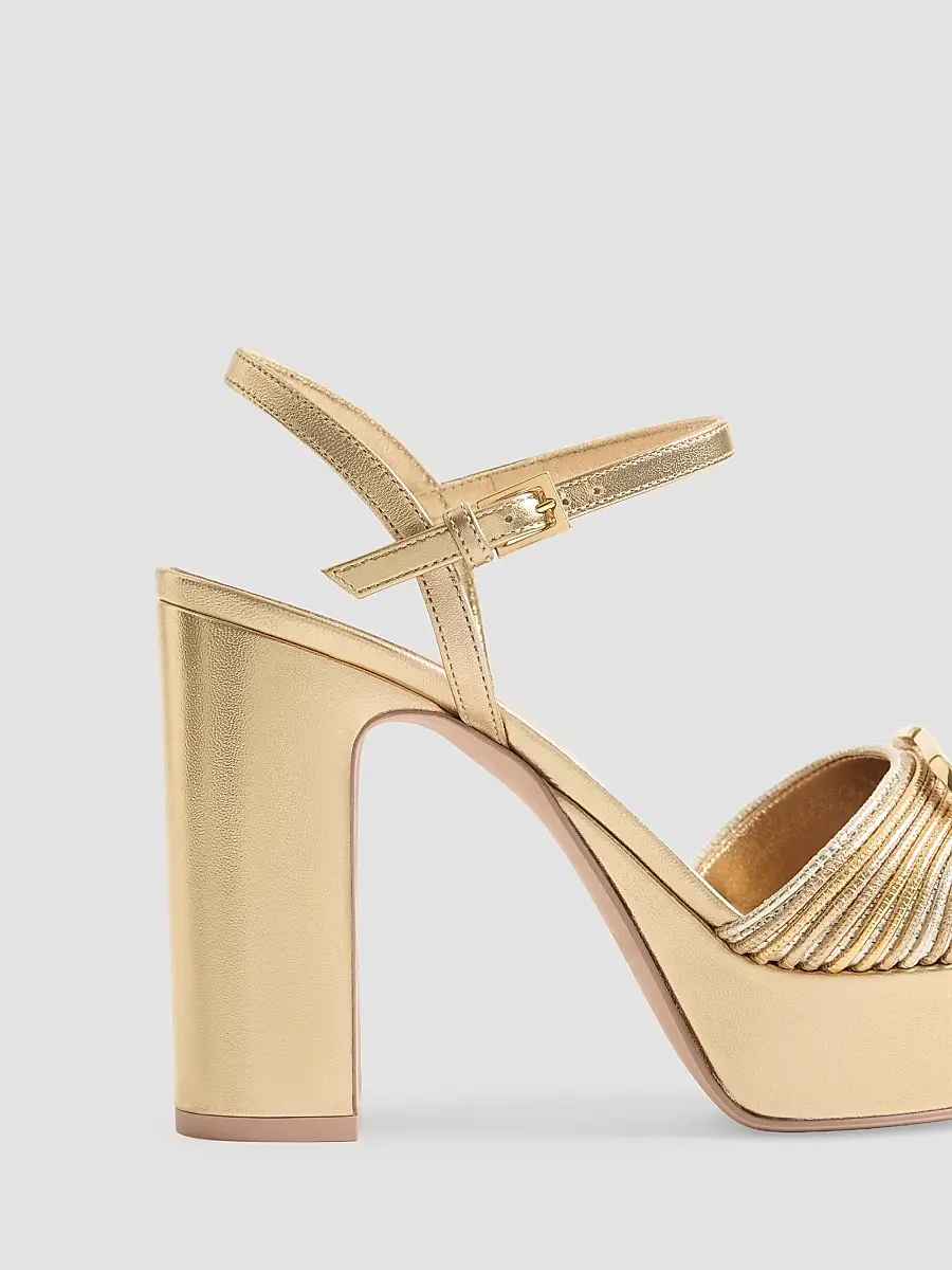 Valentino Women's VLogo Signature Metallic Platform 115MM Sandals | Thumbnail 6 Valentino Women's VLogo Signature Metallic Platform 115MM Sandals | Thumbnail 6