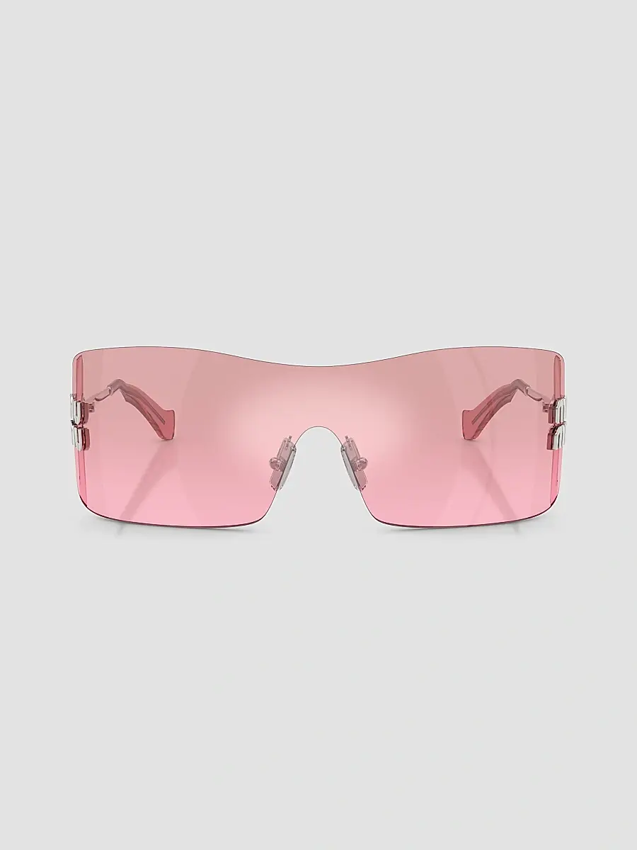 Miu Miu Women's 144MM Rectangular Shield Sunglasses - Pink | Thumbnail 2 Miu Miu Women's 144MM Rectangular Shield Sunglasses - Pink | Thumbnail 2