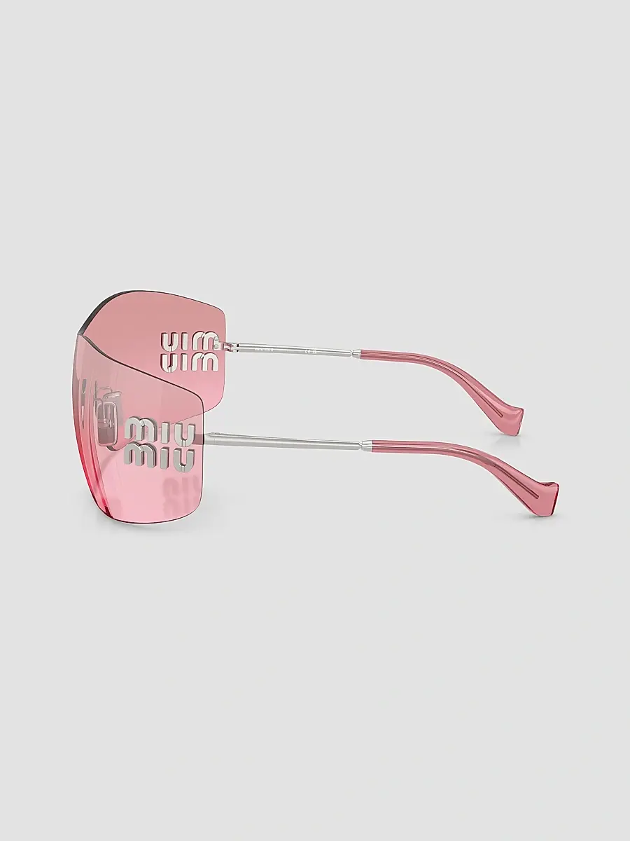 Miu Miu Women's 144MM Rectangular Shield Sunglasses - Pink | Thumbnail 3 Miu Miu Women's 144MM Rectangular Shield Sunglasses - Pink | Thumbnail 3