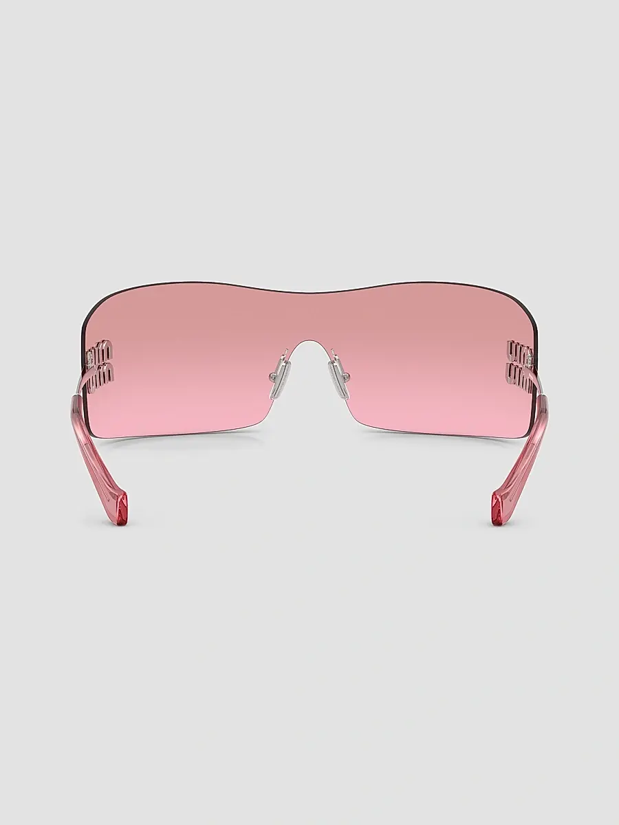 Miu Miu Women's 144MM Rectangular Shield Sunglasses - Pink | Thumbnail 4 Miu Miu Women's 144MM Rectangular Shield Sunglasses - Pink | Thumbnail 4