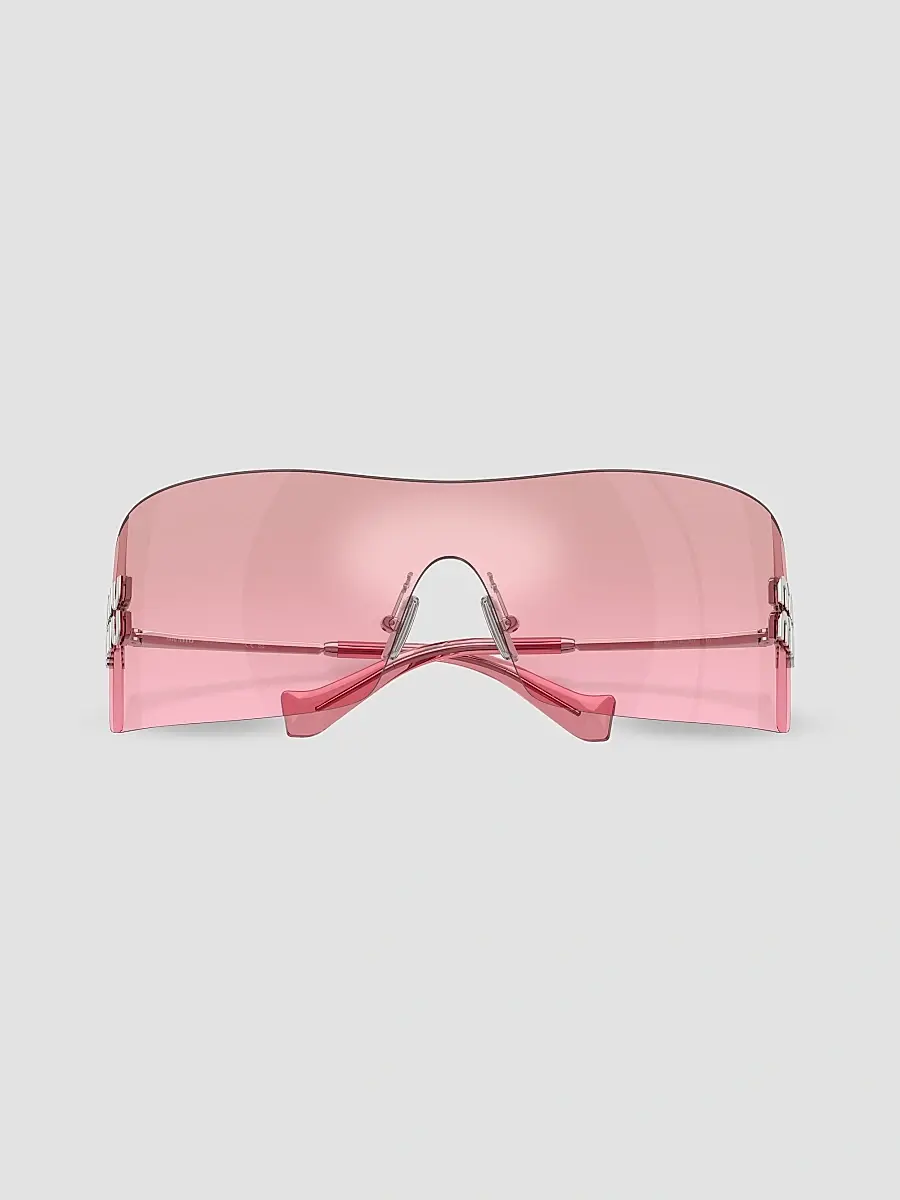Miu Miu Women's 144MM Rectangular Shield Sunglasses - Pink | Thumbnail 5 Miu Miu Women's 144MM Rectangular Shield Sunglasses - Pink | Thumbnail 5