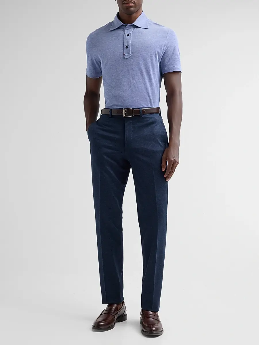 Isaia Men's Cotton Polo Shirt | Thumbnail 2 Isaia Men's Cotton Polo Shirt | Thumbnail 2