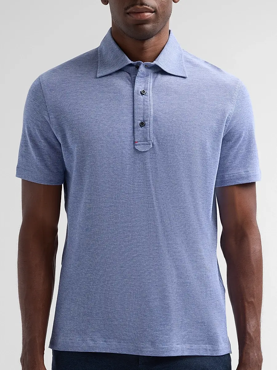 Isaia Men's Cotton Polo Shirt | Thumbnail 5 Isaia Men's Cotton Polo Shirt | Thumbnail 5