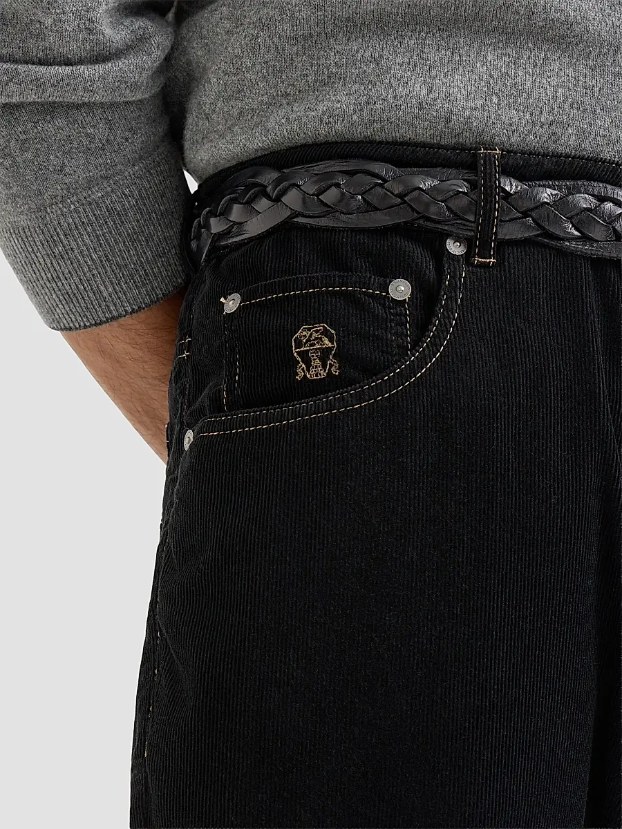 Brunello Cucinelli Men's Garment-Dyed Five-Pocket Trousers in Cotton Narrow Wale Corduroy | Thumbnail 5 Brunello Cucinelli Men's Garment-Dyed Five-Pocket Trousers in Cotton Narrow Wale Corduroy | Thumbnail 5