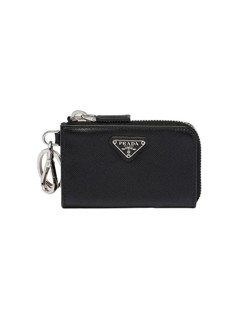 Men's Saffiano Leather Mini Pouch Keychain Men's Saffiano Leather Mini Pouch Keychain