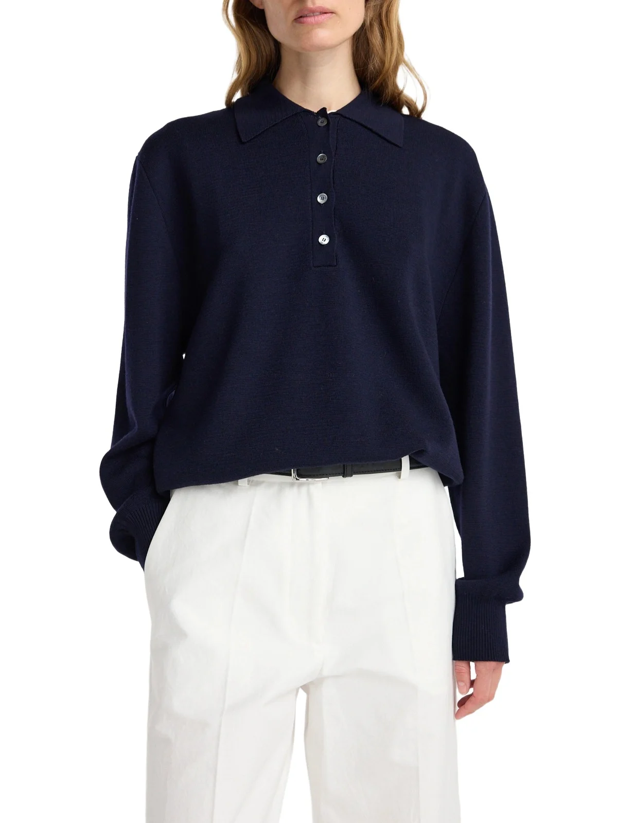 Women's Wool-Blend Polo Sweater Women's Wool-Blend Polo Sweater