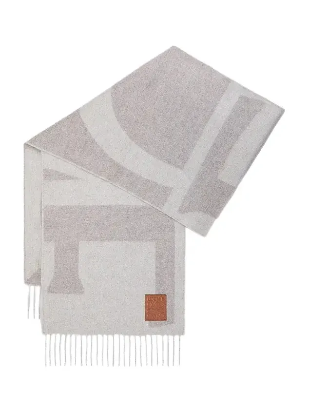 Men's Logo Fringed Cashmere Scarf