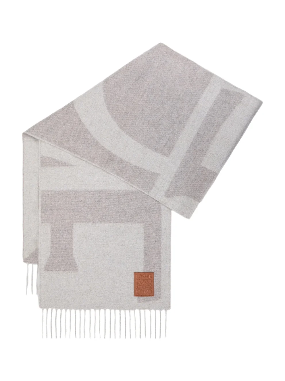 Men's Logo Fringed Cashmere Scarf Men's Logo Fringed Cashmere Scarf