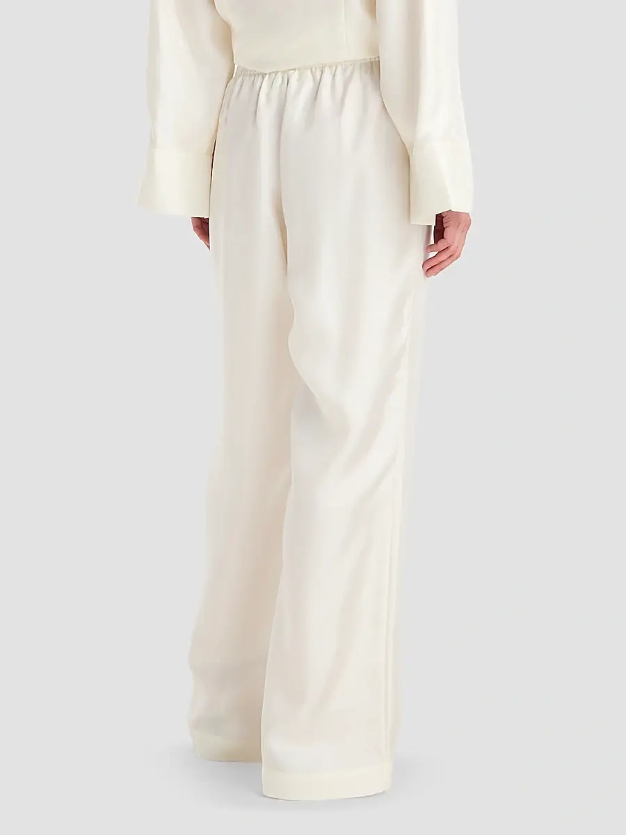 RÓHE Women's Silk Twill Relaxed-Leg Pull-On Trousers | Thumbnail 3