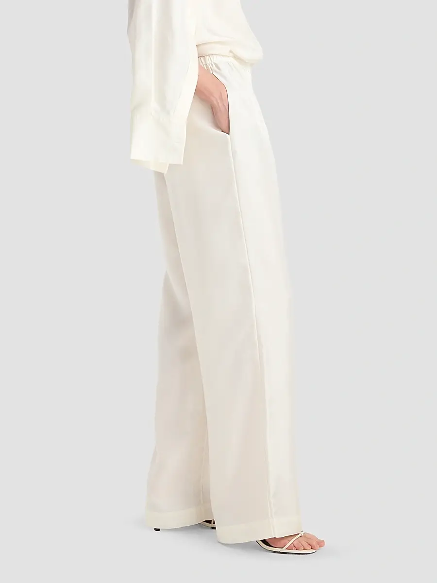 RÓHE Women's Silk Twill Relaxed-Leg Pull-On Trousers | Thumbnail 5
