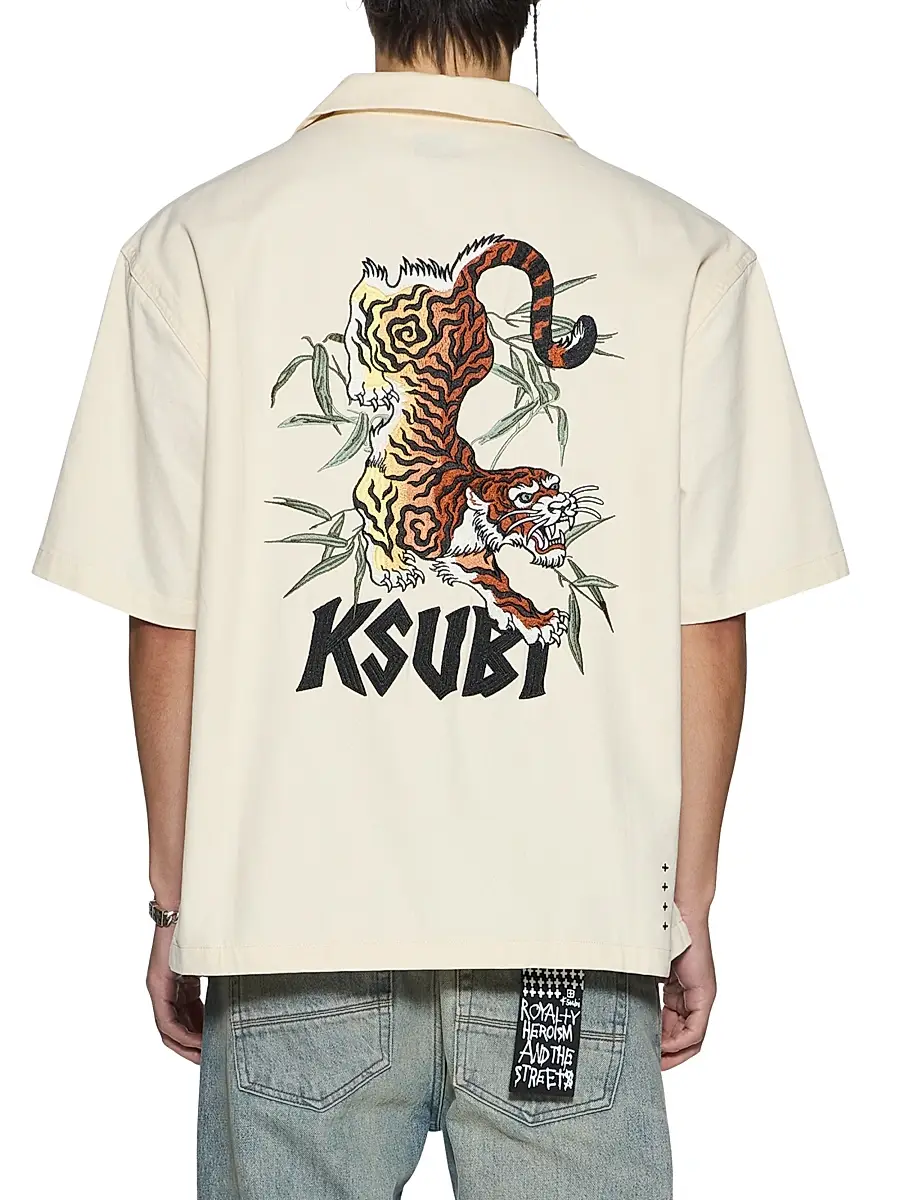 Ksubi Men's Stay Up Logo Graphic Camp Shirt | Thumbnail 3 Ksubi Men's Stay Up Logo Graphic Camp Shirt | Thumbnail 3