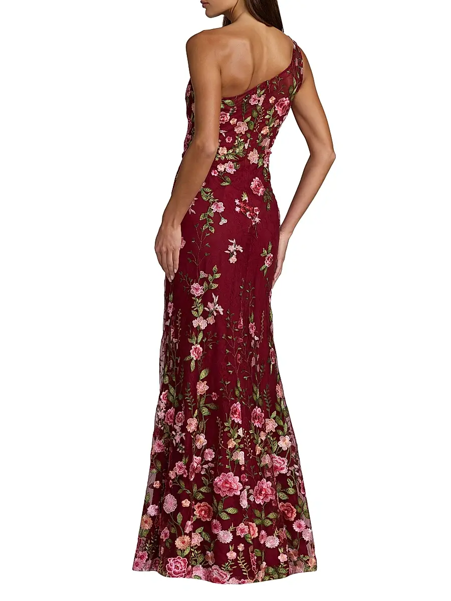 Mac Duggal Women's One-Shoulder Floral Embroidered Gown | Thumbnail 2