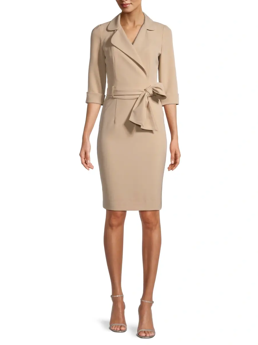 BLACK HALO Women's Lucinda Belted Sheath Dress | Thumbnail 2