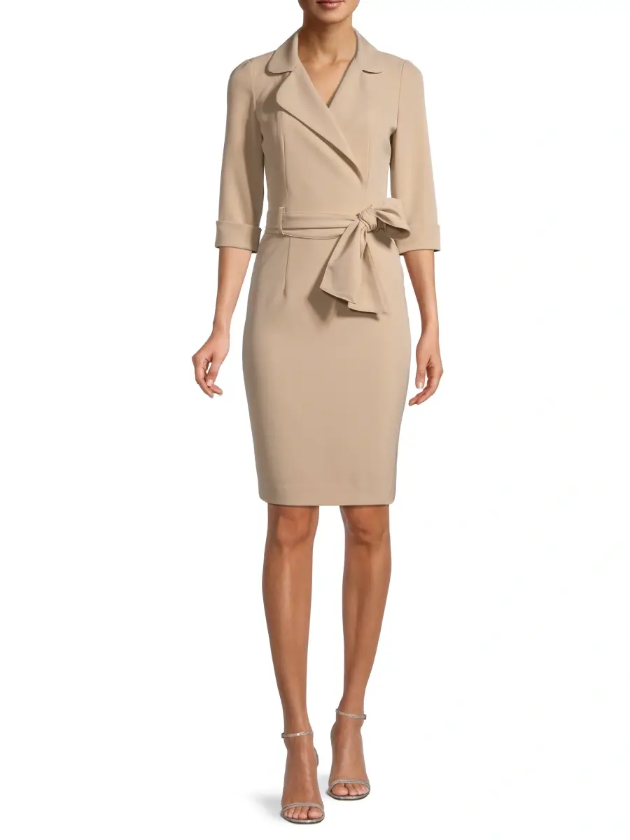 BLACK HALO Women's Lucinda Belted Sheath Dress | Thumbnail 3