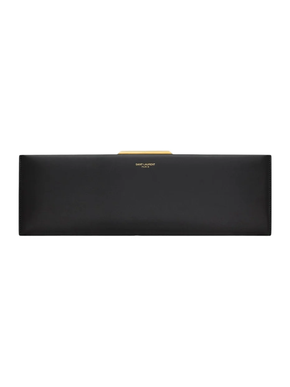 Saint Laurent Women's Large Clutch in Smooth Leather - Black