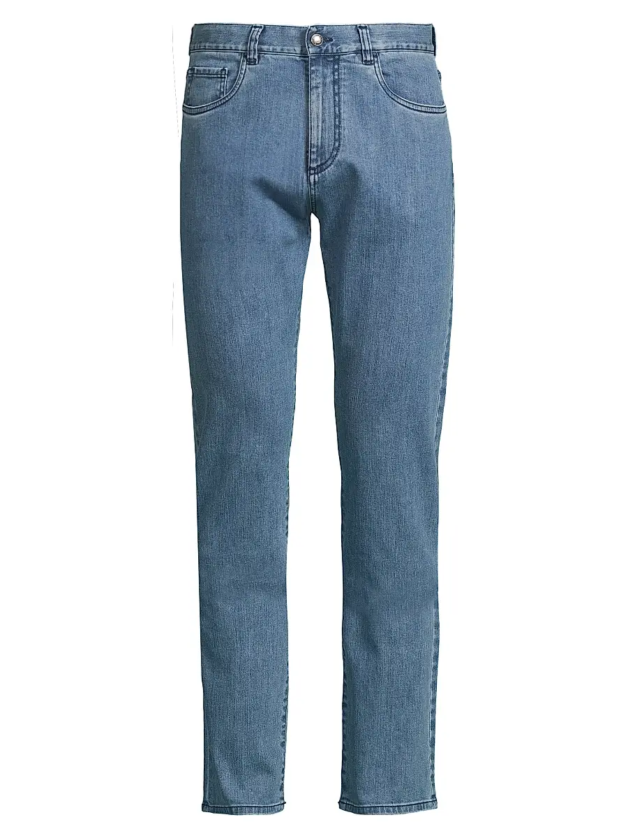 Canali Men's Comfort Slim-Straight Jeans - Light Blue - Size 36 | Image 1 Canali Men's Comfort Slim-Straight Jeans - Light Blue - Size 36 | Image 1