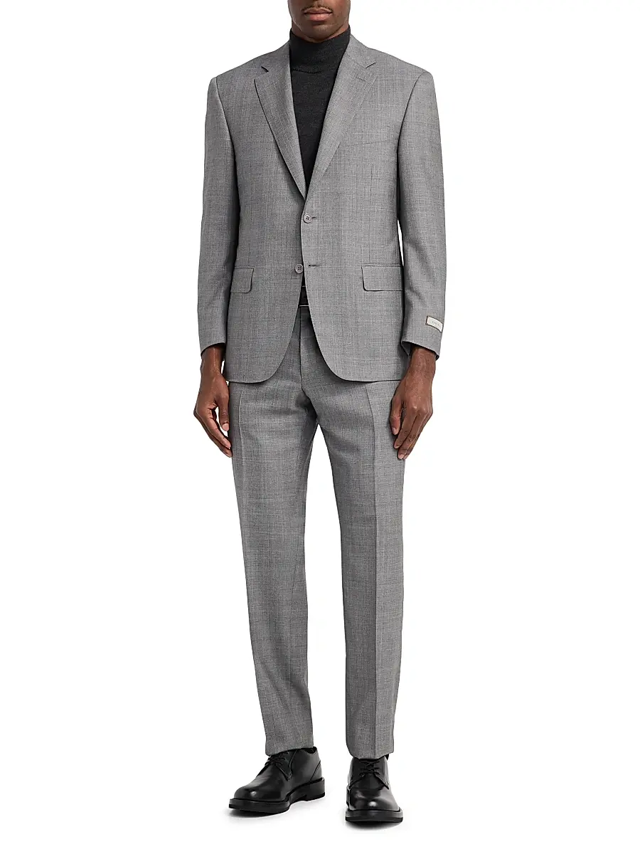 Canali Men's Plaid Wool-Silk Suit | Thumbnail 2