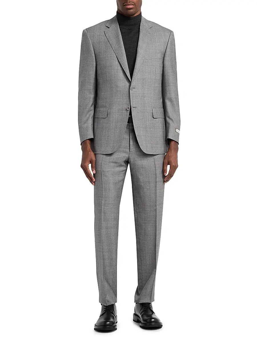 Canali Men's Plaid Wool-Silk Suit | Thumbnail 3