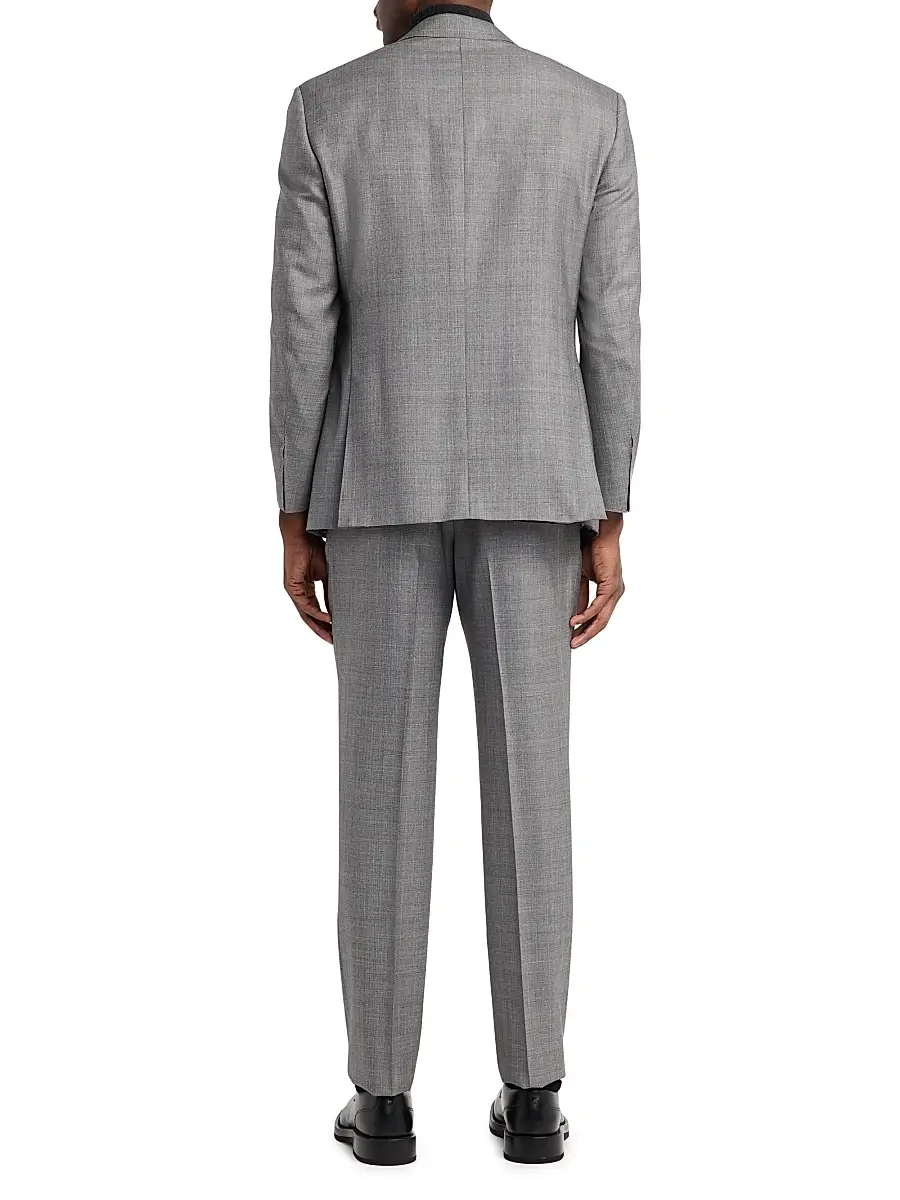 Canali Men's Plaid Wool-Silk Suit | Thumbnail 5