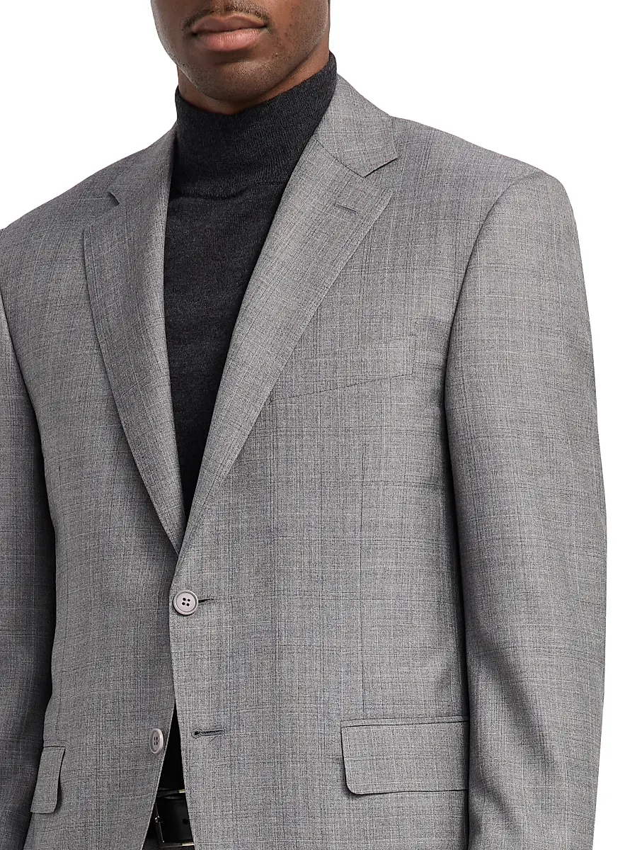 Canali Men's Plaid Wool-Silk Suit | Thumbnail 6