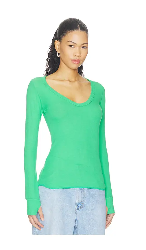 Michael Lauren Otis Long Sleeve Fitted V-neck | Thumbnail 2 Michael Lauren Otis Long Sleeve Fitted V-neck | Thumbnail 2