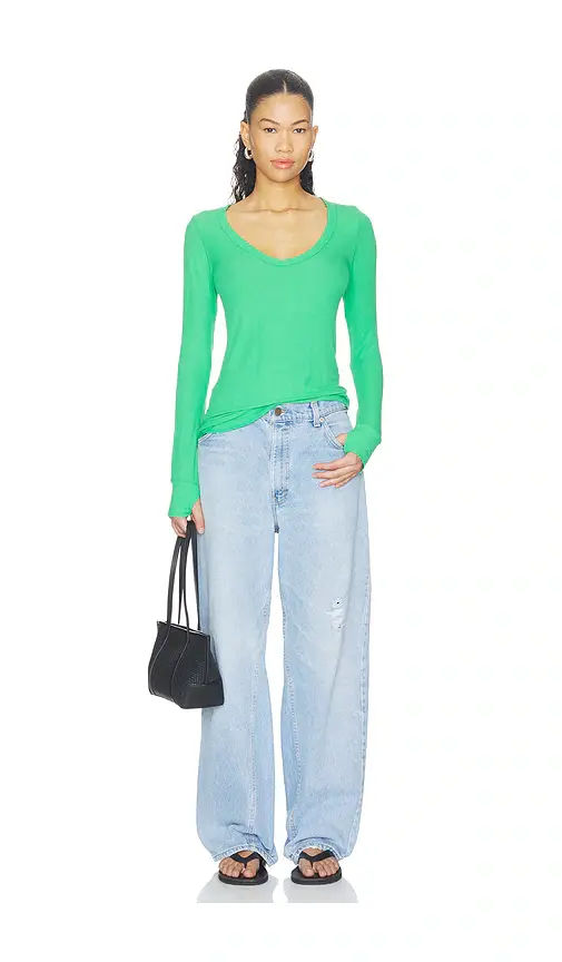 Michael Lauren Otis Long Sleeve Fitted V-neck | Thumbnail 4 Michael Lauren Otis Long Sleeve Fitted V-neck | Thumbnail 4