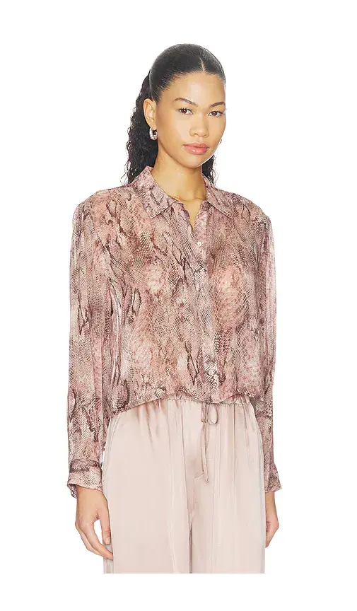 L'Agence Cosette Crop Hi Low Shirt | Thumbnail 2 L'Agence Cosette Crop Hi Low Shirt | Thumbnail 2