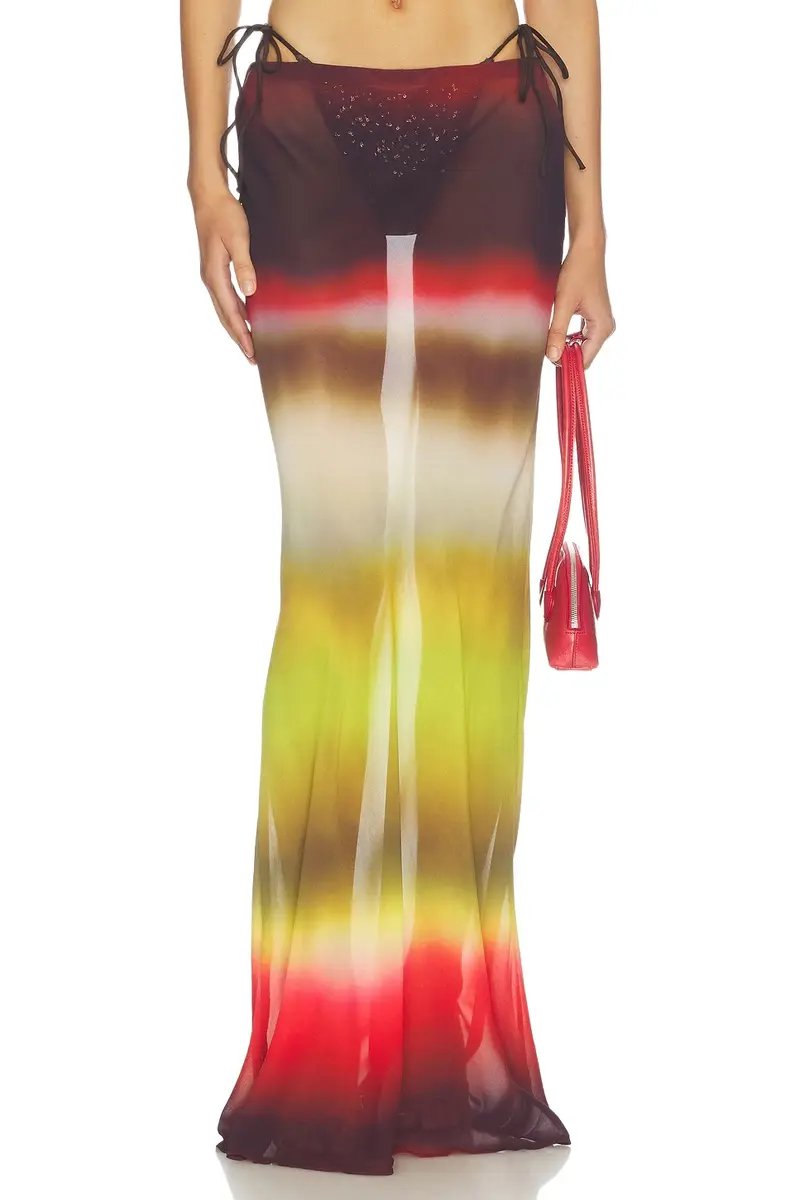 Runaway The Label Cyrus Low Waist Sheer Maxi Skirt