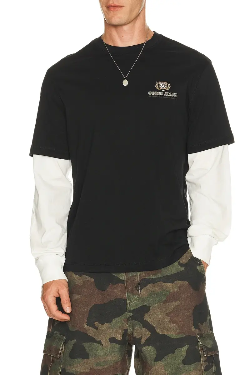Guess Jeans Regular Fit Double Layer Tee
