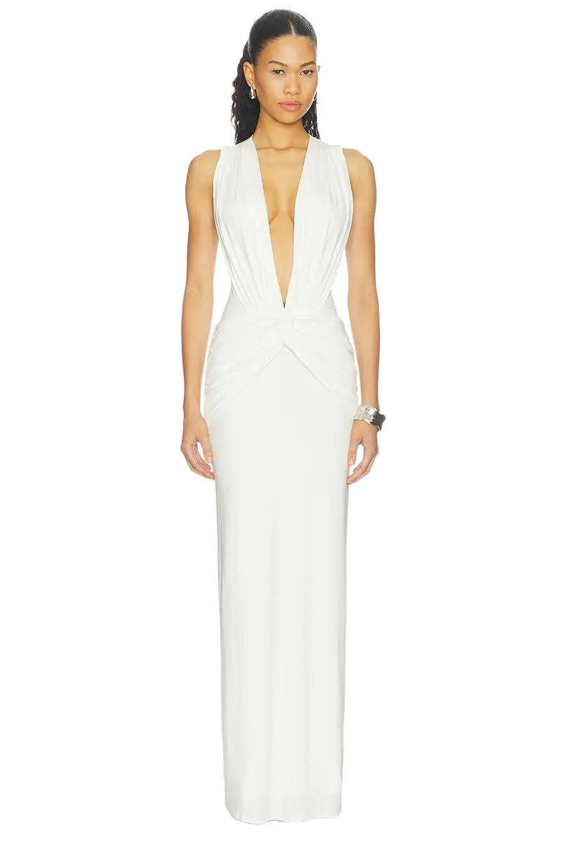 Miro Sleeveless Plunged Maxi Dress Miro Sleeveless Plunged Maxi Dress